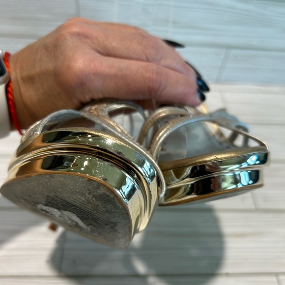 Gianni Bini Mirrored Strappy Platform Heels - Picture 5 of 7